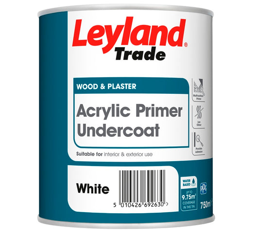 Leyland Trade Acrylic Primer Undercoat 750ml