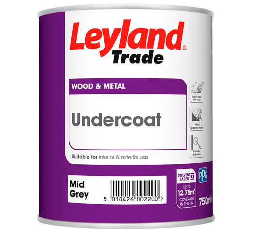 Leyland Trade Undercoat Mid Grey 750ml