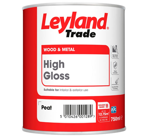 Leyland Trade High Gloss Peat 750ml