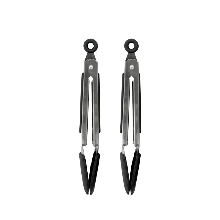 Fackelmann Stainless Steel Tongs With Silicone Head Set 2