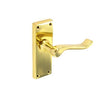 Securit Scroll Brass Latch Handles (Pair) 120mm