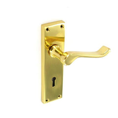 Securit Scroll Brass Lock Handles (Pair) 155mm