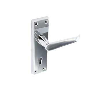 Securit Chrome Flat Lock Handles (Pair) 150mm