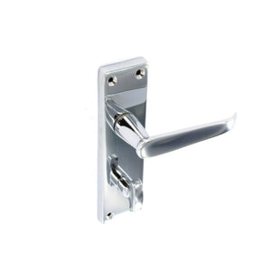 Securit Chrome Flat Bathroom Handles (Pair) 150mm
