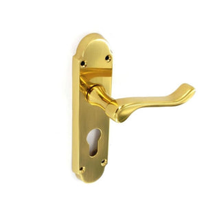 Securit Richmond Brass Euro Lock Handles (Pair) 170mm