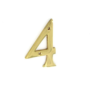 Securit Brass Numeral No.4 75mm