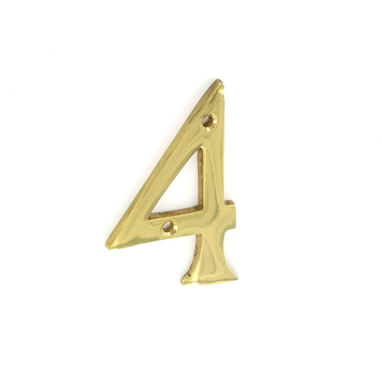 Securit Brass Numeral No.4 75mm