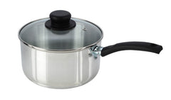 Mtk Housewares Sauce Pan & Glass Lid 18cm
