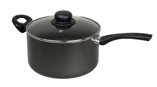 Mtk Housewares Sauce Pan & Glass Lid Non Stick 18cm