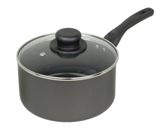 Mtk Housewares Sauce Pan & Glass Lid Non Stick 20cm