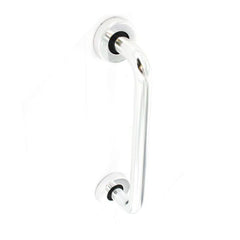Securit Aluminium Round Bar Pull Polished with Roses 230mm