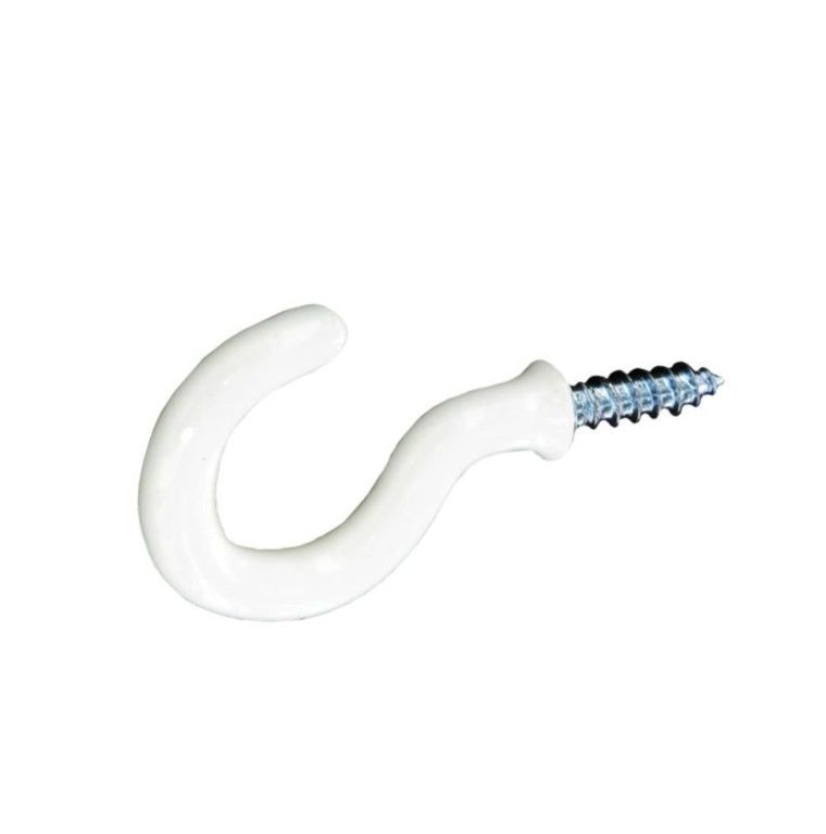 Securit Cup Hooks Plastic Covered White (4) 38mm