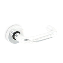 Securit Aluminium Rose Latch Handles Polished (Pair) 50mm