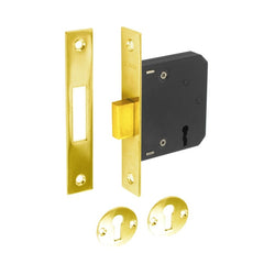 Securit 3 Lever Deadlock 75mm Brass Plated