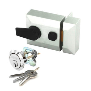 Securit Silver Finish Double Locking Nightlatch Standard