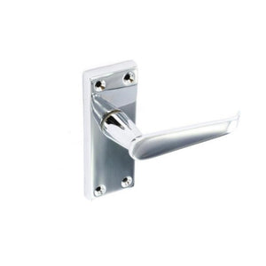 Securit Chrome Flat Latch Handles (Pair) 115mm