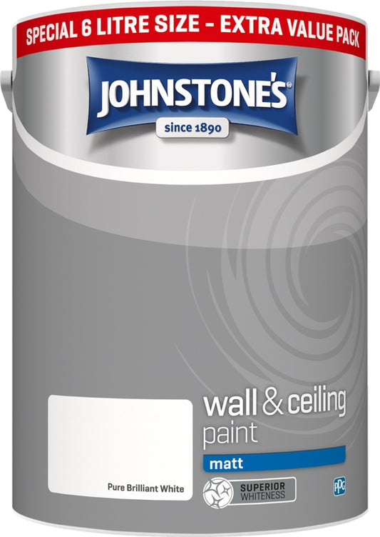 Johnstone's Wall & Ceiling Matt 6L Brilliant White