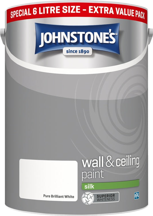 Johnstone's Wall & Ceiling Silk 6L Brilliant White