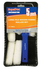 SupaDec Long Pile Woven Fabric Roller Set 4"/100mm, 5 Pack