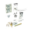Securit Aluminium Internal Door Handle Pack 63mm Mortice Latch 2 x 75mm Steel Butt Hinges