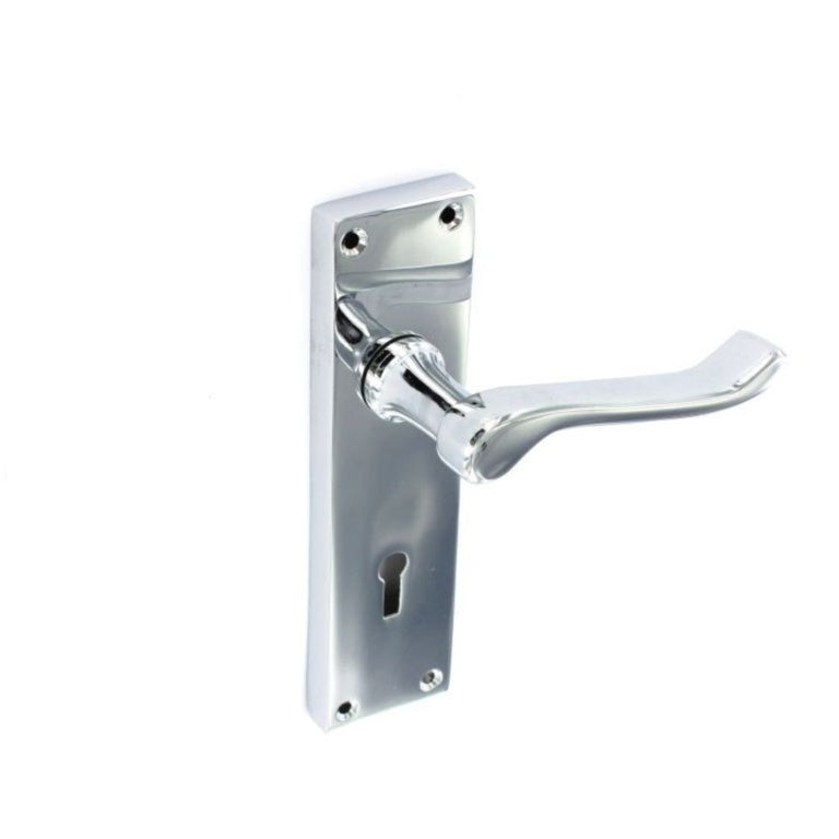 Securit Scroll Chrome Lock Handles (Pair) 155mm