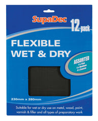 SupaDec Flexible Wet & Dry Paper Assorted Pack 12