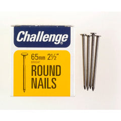 Challenge Round Wire Nails Bright Steel (Box Pack) 25mm