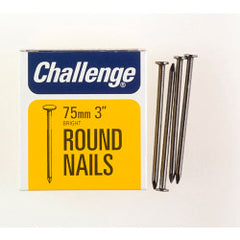 Challenge Round Wire Nails Bright Steel (Box Pack) 25mm
