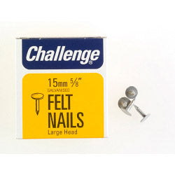 Challenge Felt Extra Large Head Clout Nails Galvanised (Box Pack) 15mm