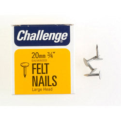 Challenge Felt Extra Large Head Clout Nails Galvanised (Box Pack) 15mm