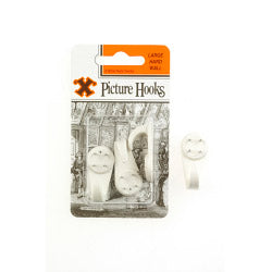 X Hard Wall Picture Hooks White (Blister Pack) Large