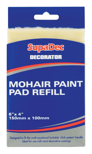 SupaDec Decorator Mohair Paint Pad Refill 6" x 4" /150mm x 100mm