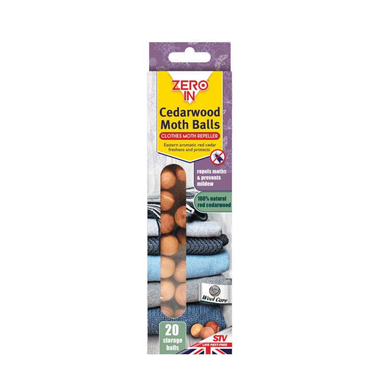 Zero In Cedarwood Clothes Moth Repeller Balls Pack 20