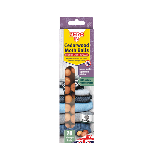 Zero In Cedarwood Clothes Moth Repeller Balls Pack 20