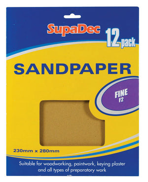 SupaDec General Purpose Sandpaper Pack 12 Fine F2