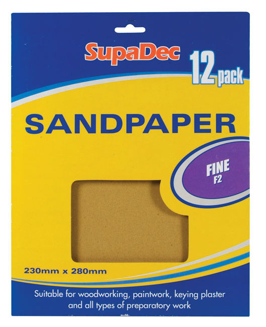 SupaDec General Purpose Sandpaper Pack 12 Fine F2
