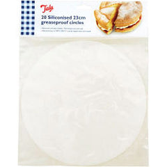 Tala Siliconised 23cm Cake Circles, Greaseproof Liners (Set of 20)