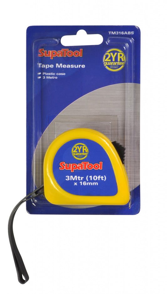 SupaTool Plastic Tape Measure 3m x 16mm