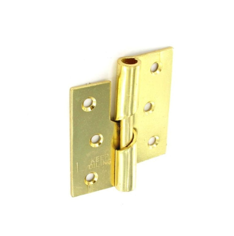 Securit Rising Butt Hinges LH Brass Plated (Pair) 75mm