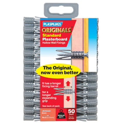 Plasplugs Regular Duty Plasterboard Fixings 50 Pack