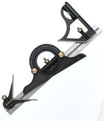 Fisher Combination Square English & Metric Markings 12"/300mm Protractor Set