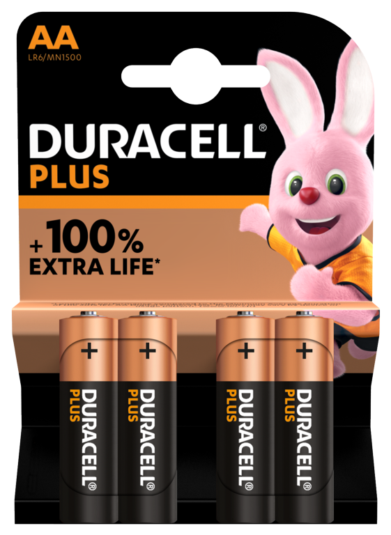 Duracell Plus Power Batteries AA Pack 4