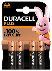 Duracell Plus Power Batteries AA Pack 4