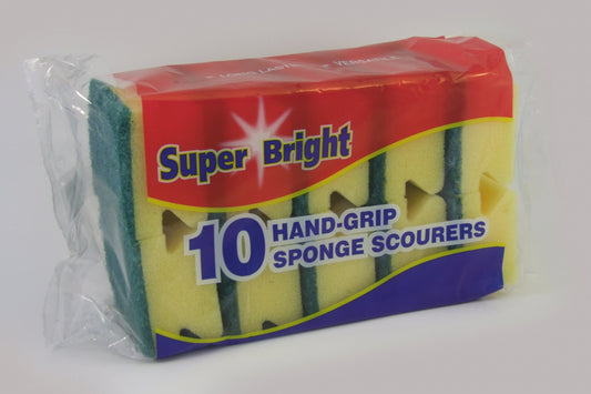 Superbright Hand Grip Sponge Scourers Pack 10