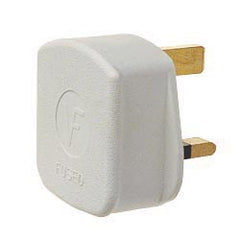 Securlec 13A, 3 Pin Rubber Plug White to BS1363/A Pre-Packed