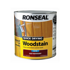 Ronseal Quick Drying Woodstain Satin 2.5L Deep Mahogany