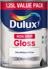 Dulux Non Drip Gloss 1.25L Pure Brilliant White