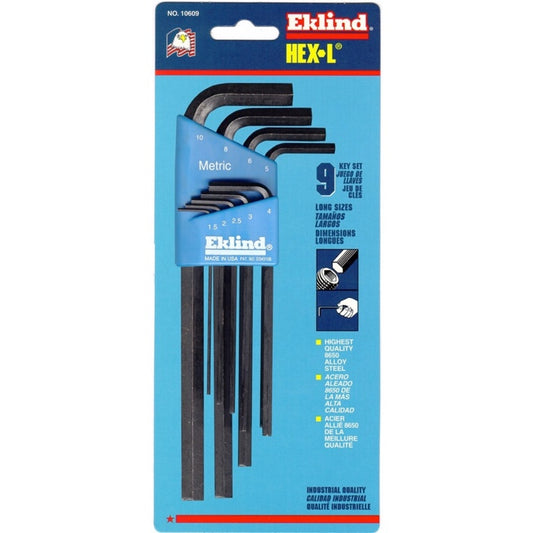 Eklind Metric Hex-L Key Set 9 Long Arm