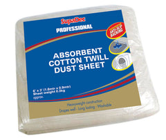 SupaDec Absorbent Cotton Twill Dust Sheet 6 x 3 Water Resistant