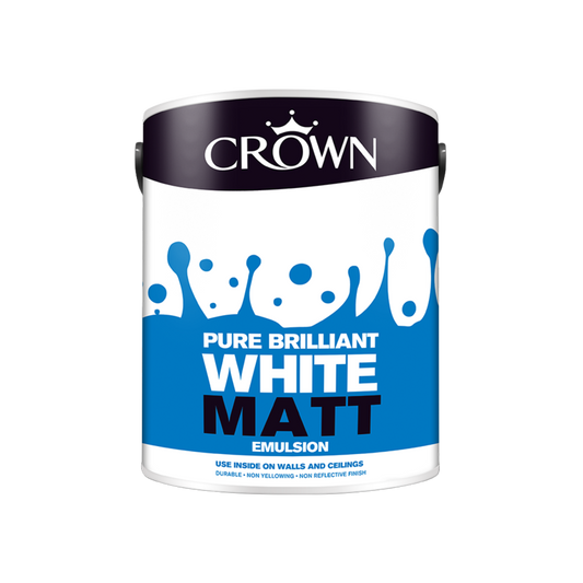 Crown Non Breatheasy Matt Emulsion 5L Pure Brilliant White